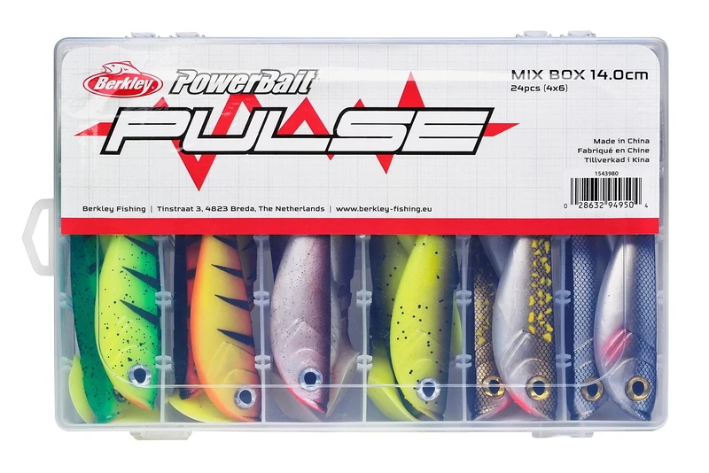 Berkley Pulse Shad soft rubber fishing lures kit - set of paddle tail soft baits for pike, perch fishing, lures for zander, trout bait