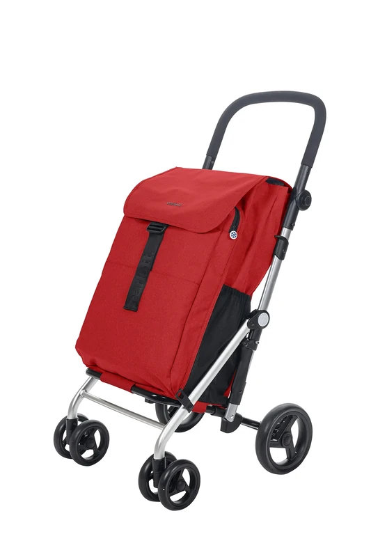 Carlett - Classic Family Lett470 | Shopping Cart | Foldable Supermarket Trolley with 4 Rain-Resistant Wheels | Large Capacity of 64 L | Main Bag 32 kg, Thermal Bag 12L | Red Color.