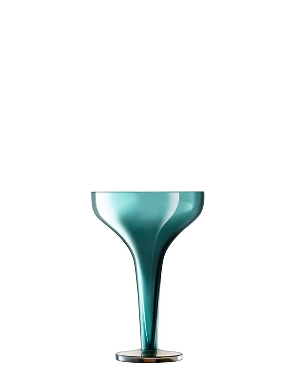 LSA International Epoque Champagne Saucer 150ml Peacock/Lustre | Set of 2 | Mouthblown & Handmade Glass | EQ05