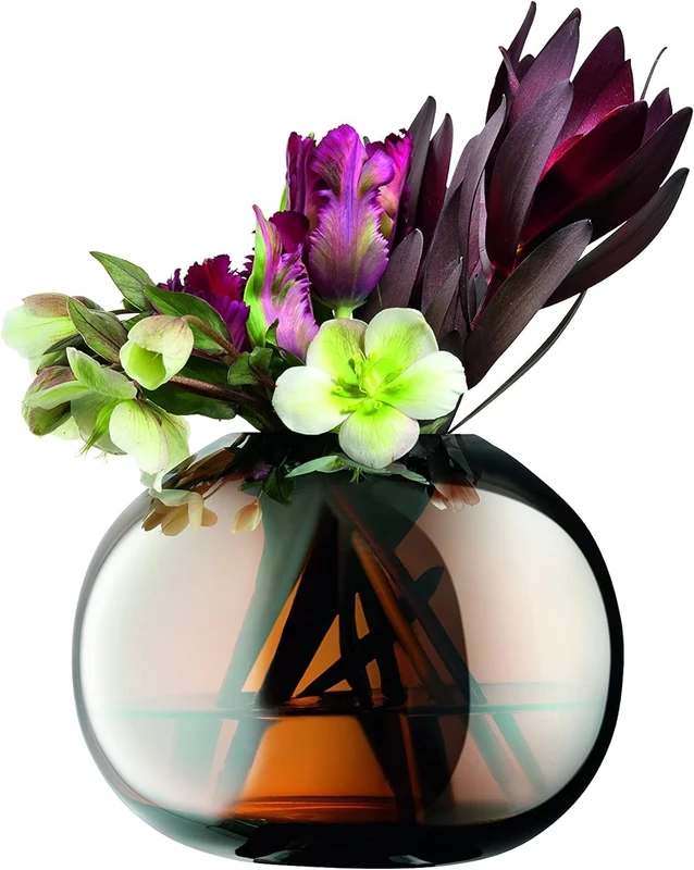 LSA International Epoque Vase H13.5cm Amber/Lustre, Amber/Orange, One Size,G1663-13-141
