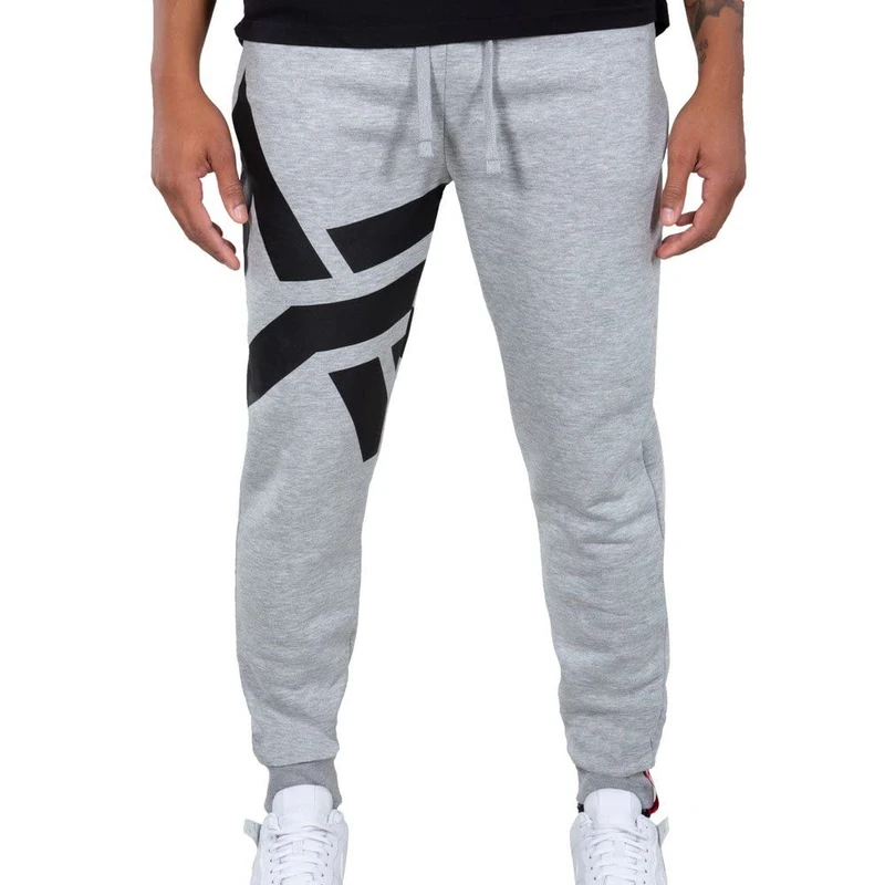 ALPHA INDUSTRIES Men's Side Logo Jogger Suit Trousers, Grey, L