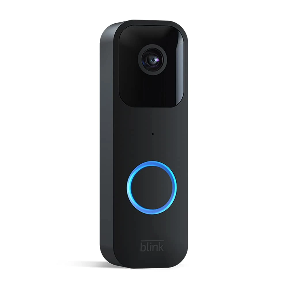 Certified Refurbished Blink Video Doorbell | Two-way audio, HD video, motion and chime app alerts, easy setup, weather resistant and Alexa enabled — wired or wire free (Black)