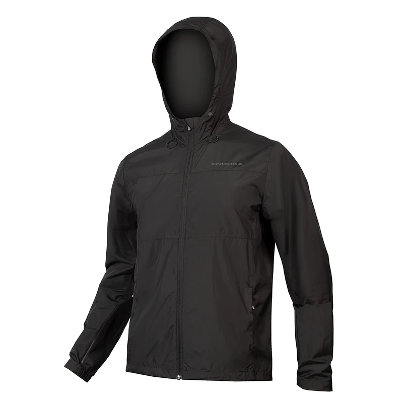 Endura Hummvee Windproof Shell Cycling Jacket |Ultra-Light | Reflective Trims Jacket, Black, L