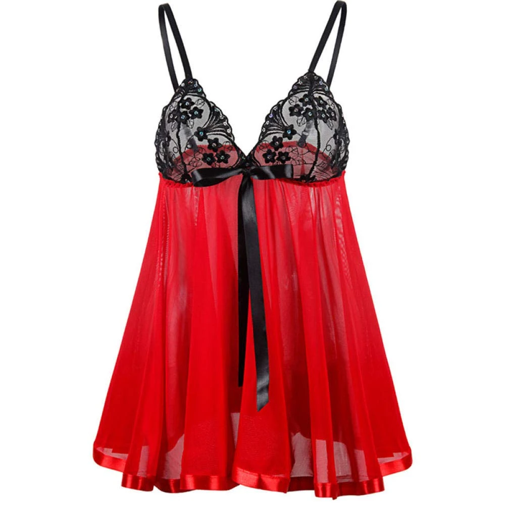 Women's Baby Dolls, Chemises & Negligees Women Sexy Lingerie Lace Bling Rhinestone Underwear Corset-White_XL