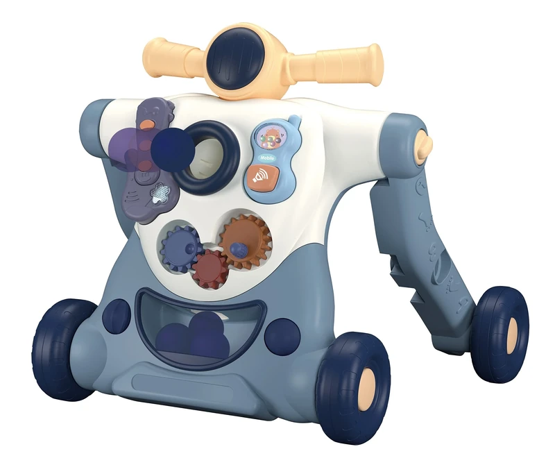 BabyDan Actisteps 4-in-1 Baby Activity Walker in Dove Grey- Boy - Image 1
