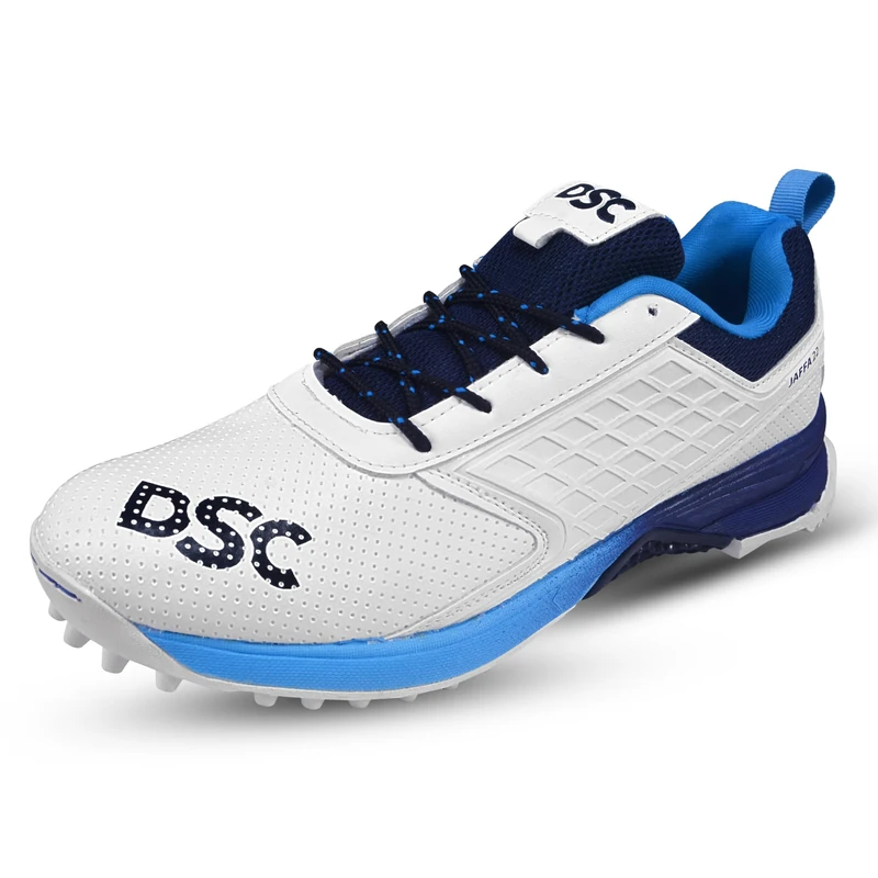 DSC Jaffa 22 Cricket Shoes for Mens & Boys | Material: Mesh | Breathable Mesh | Non-Slip Sole | Sport Shoes, Training, Match Cricket Shoe White Navy