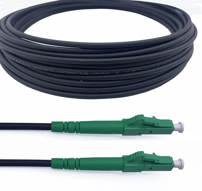 Elfcam® - Armored Fiber Optic Cable LC/APC to LC/APC Simple Singlemode OS2 9/125μm LSZH, Black (150m)
