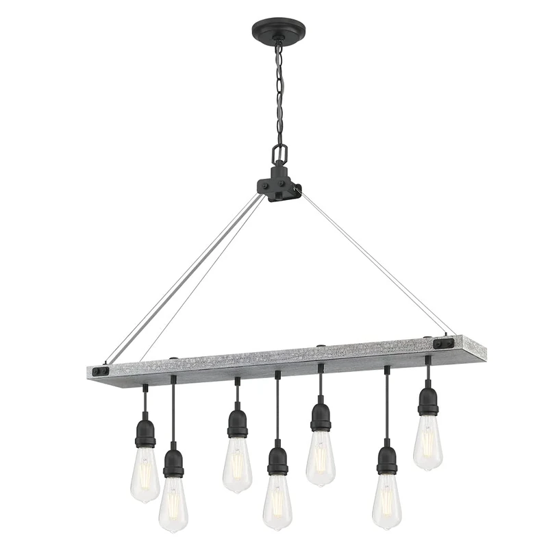 Westinghouse Lighting 6116440 Elway Vintage-Style Seven-Light Indoor Chandelier, Antique Ash and Matte Brushed Gun Metal Finish