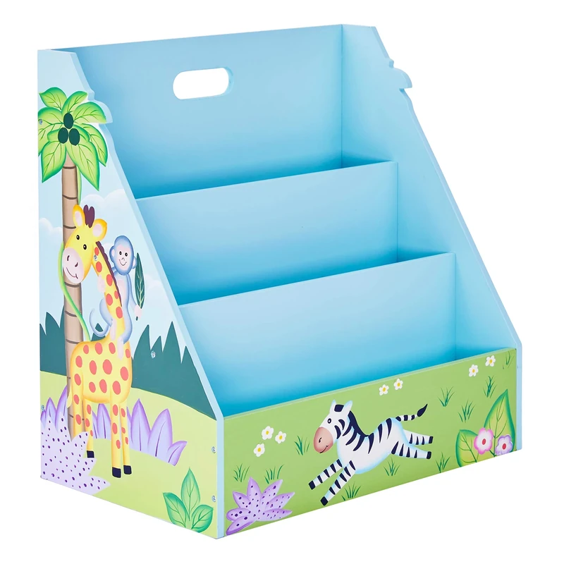 Fantasy Fields by Teamson Sunny Safari Kids Bookshelf Bookcase Book and Toy Organiser Storage VEN-TD-13141A, Blue, One Size