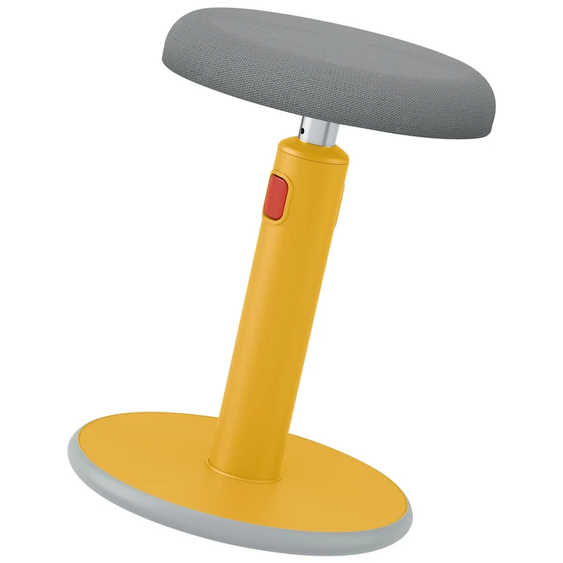 Leitz Active Sit Stand Stool, Ergonomic Height Adjustable 46cm To 79cm Wobble Stool, Round Swivel Office Desk Chair/ Stool, Ergo Cosy Range, Warm Yellow, 65180019