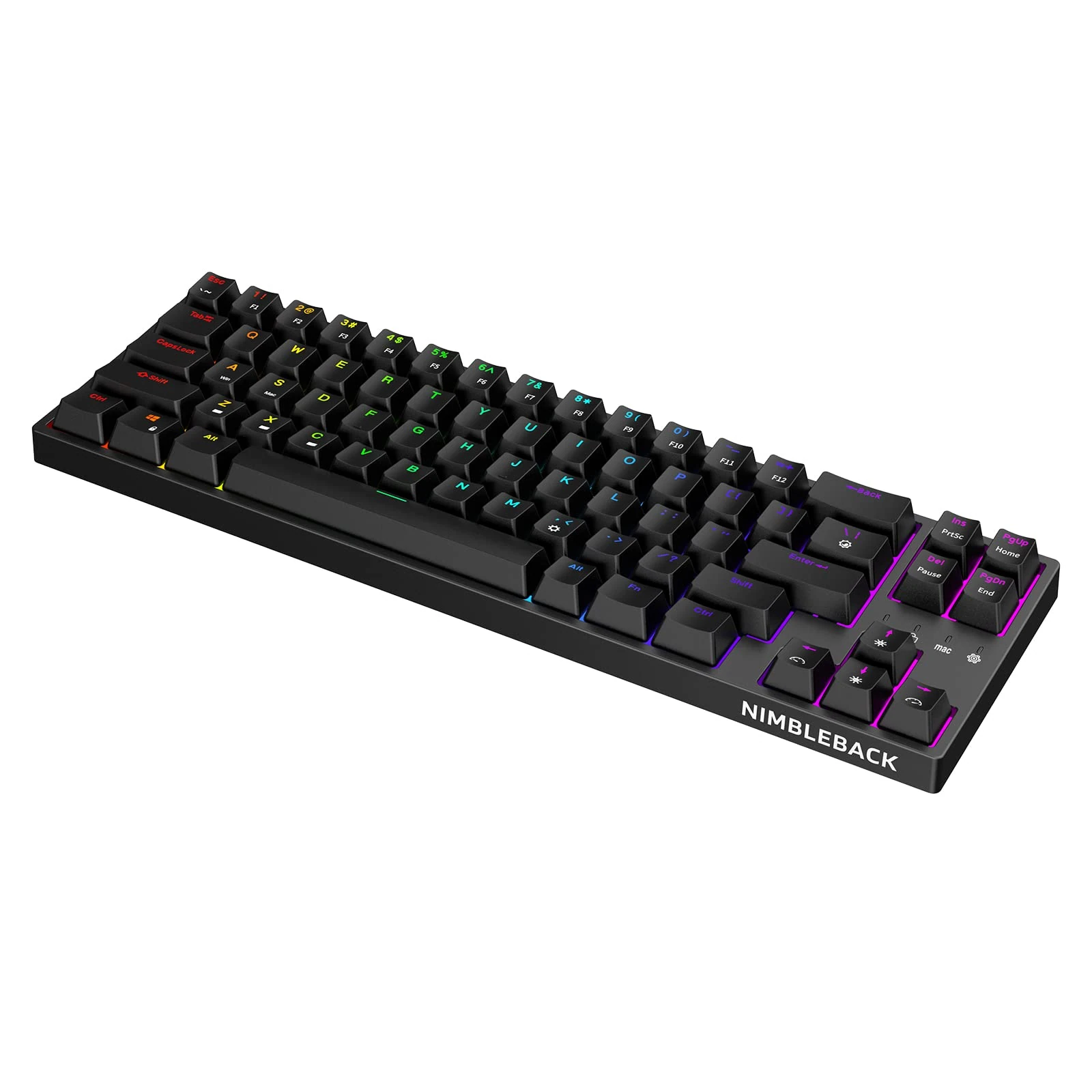 LTC NB681 Nimbleback 65% RGB Backlit Ultra Compact 68 Key Wired Mechanical Keyboard with Hot Swappable Switch and Standalone Control Keys (Red Switch Replaceable to