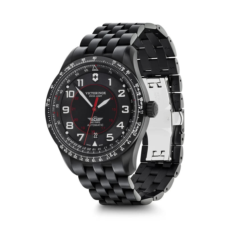 Victorinox 241974 Airboss Mechanical Black PVD Black Dial Black S/S Bracelet