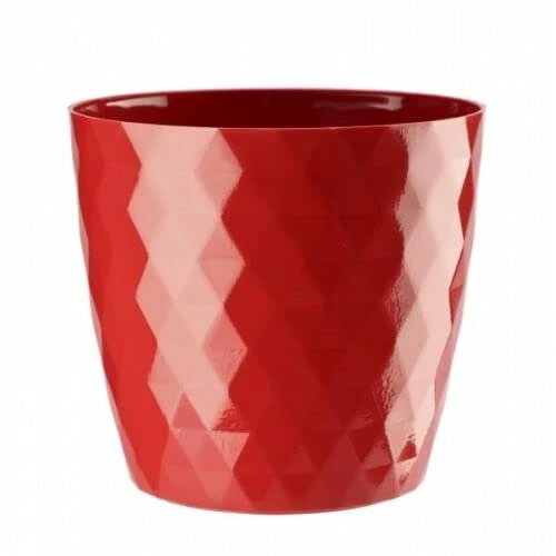 B2C Flowerpot Round Plastic plant pot Crystal Modern Decorative Small Medium Large 7 sizes 9 coolours (Red, 30 cm)