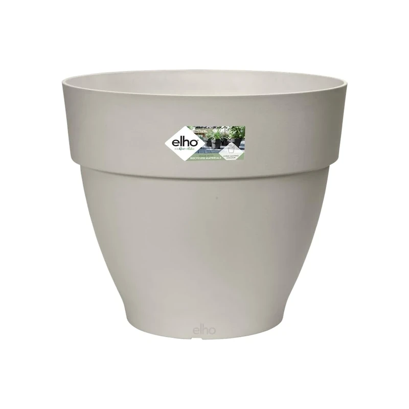 elho Vibia Campana Round 47 - Plant Pot for Outdoor - 100% Recycled Plastic - Ø 47.0 x H 40.4 cm - White/Silky White