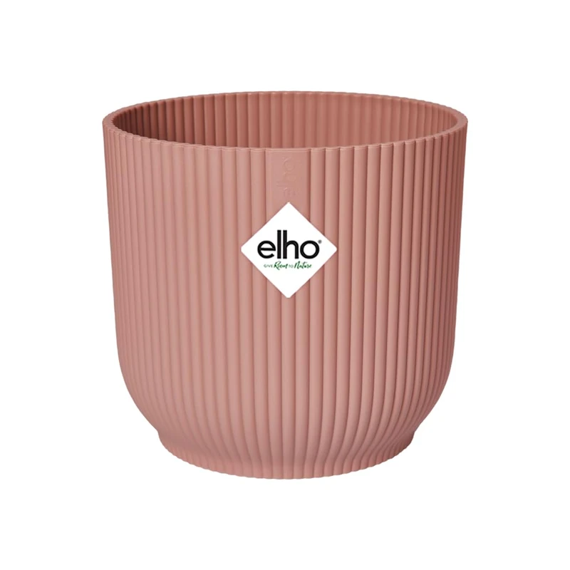 elho Vibes Fold Round Wheels 35 - Flower Pot from 100% Recycled Plastic - Indoor plant pot - Ø 34.9 x H 32.4 cm - Pink/Delicate Pink