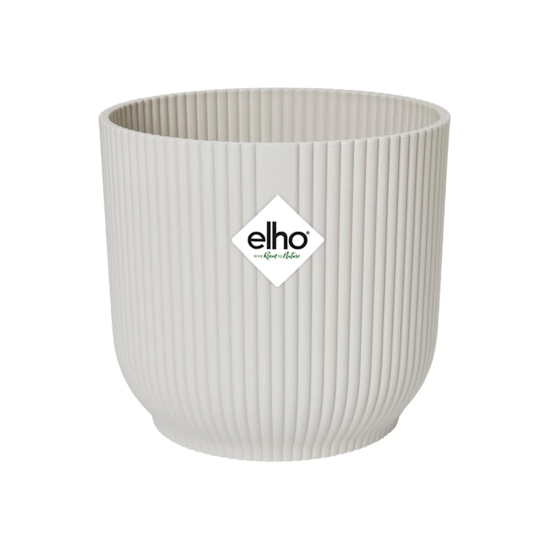 elho Vibes Fold Round Wheels 35 - Flower Pot from 100% Recycled Plastic - Indoor plant pot - Ø 34.9 x H 32.4 cm - White/Silky White - Image 1