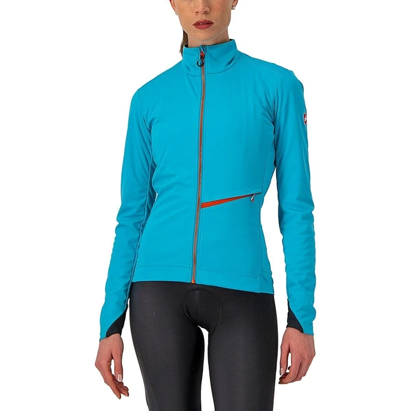 CASTELLI 4521540-086 GO W JKT Women's Jacket Sky Blue/Fiery Red M