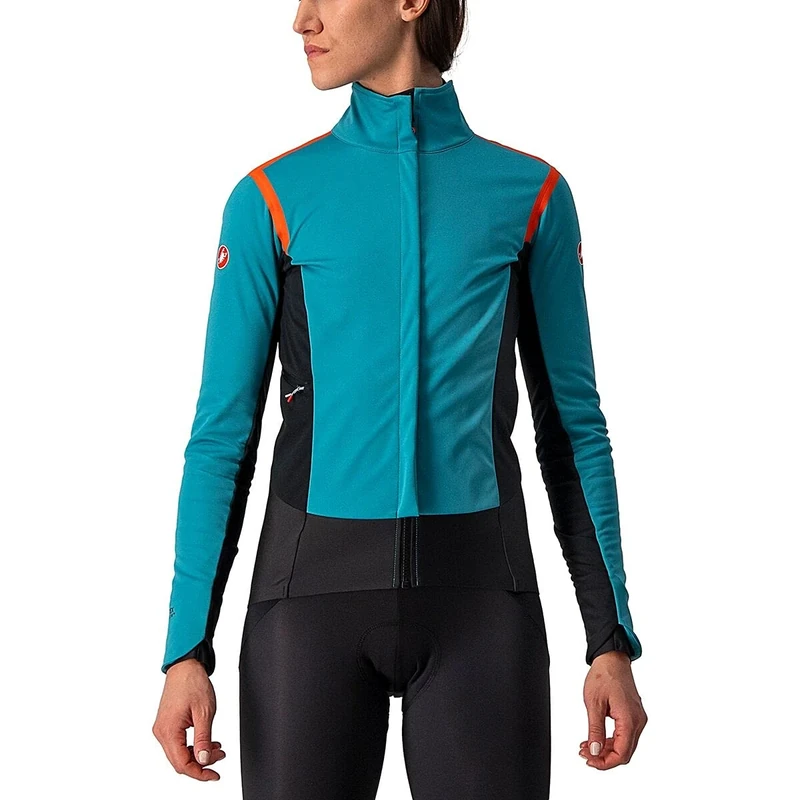 CASTELLI Women's Alpha ROS 2 W Jacket, Blue-Green Blue/Fiery red Height Blue, XS