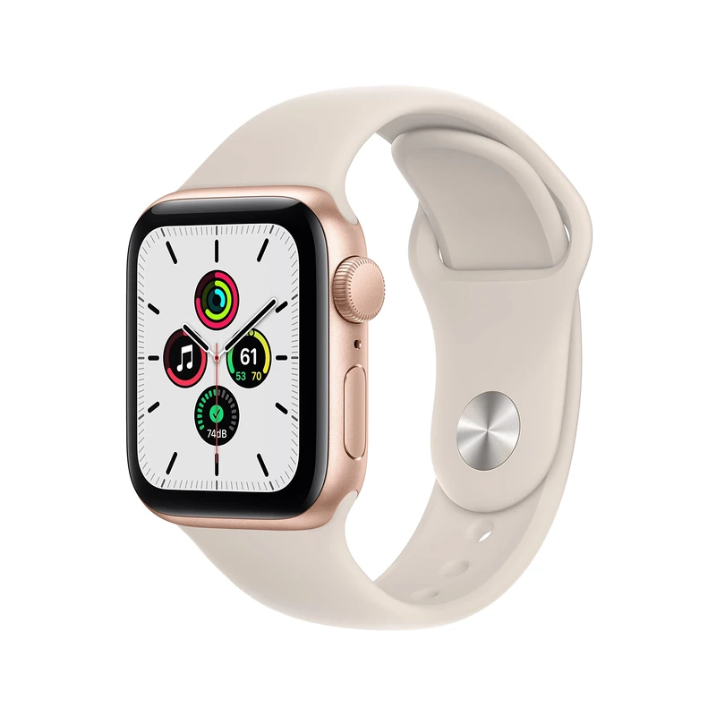 Apple Watch SE (1st generation) (GPS, 40mm) Smart watch - Gold Aluminium Case with Starlight Sport Band - Regular. Fitness & Activity Tracker, Heart Rate Monitor, Water Resistant