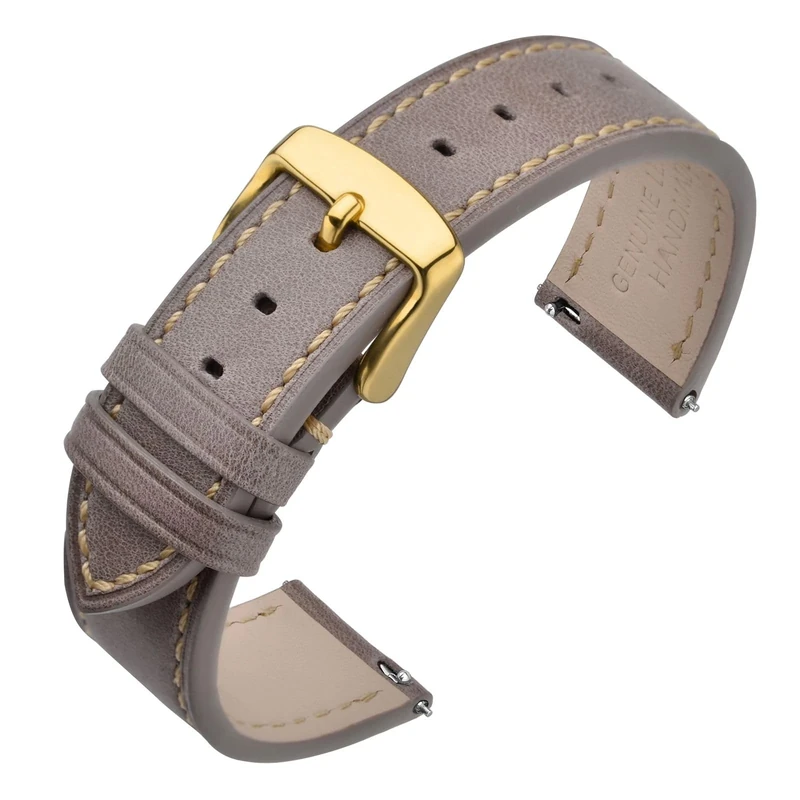 ANNEFIT Quick Release 18mm Watch Band - Grey Oil Wax Leather Strap