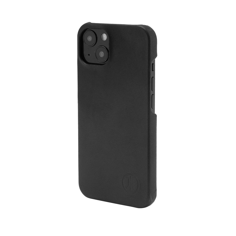 JT Berlin BackCase Kreuzberg Genuine Leather Hard Cover Compatible with Apple iPhone 13 [Clip-On Cover with Robust Hard Case, Wireless Charging (Qi) Compatible, Soft Inner Lining] Black