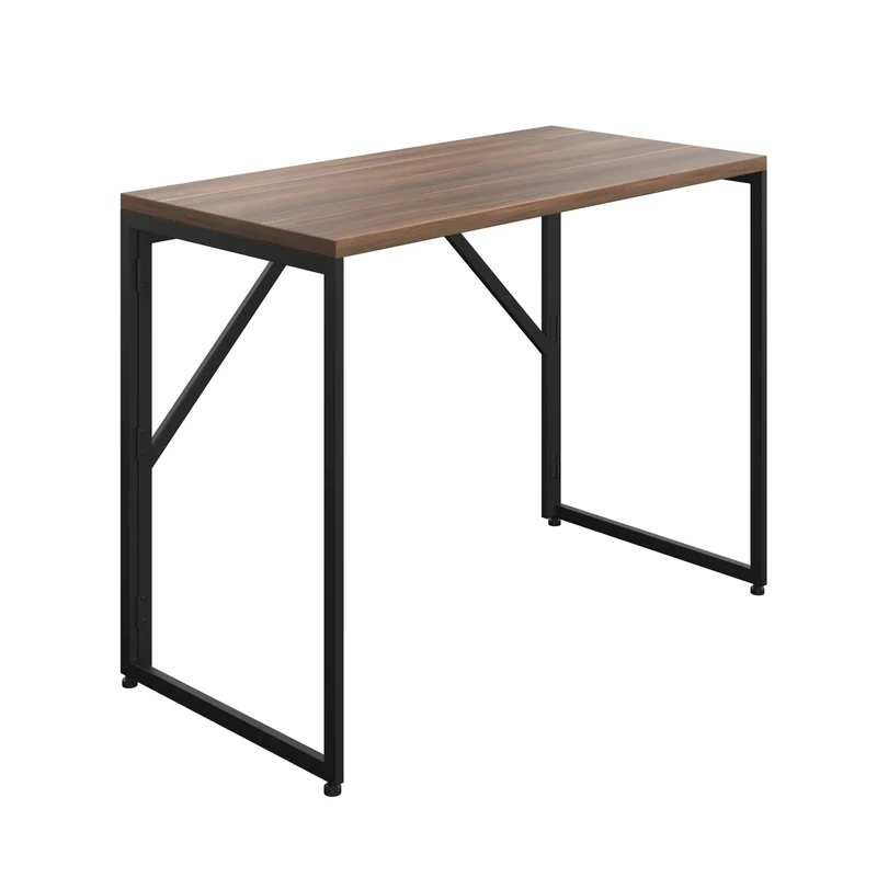 Office Hippo Home Office Desk, Quick Assembly, Folding Frame with Click On Top, Engineered Wood, Dark Walnut, 100.5 x 50 x 76 cm, OHD11BKDW