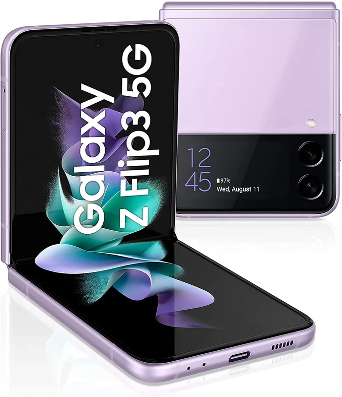 Samsung Galaxy Z Flip3 5G Smartphone Sim Free Android Folding phone 256GB Lavender (UK Version)