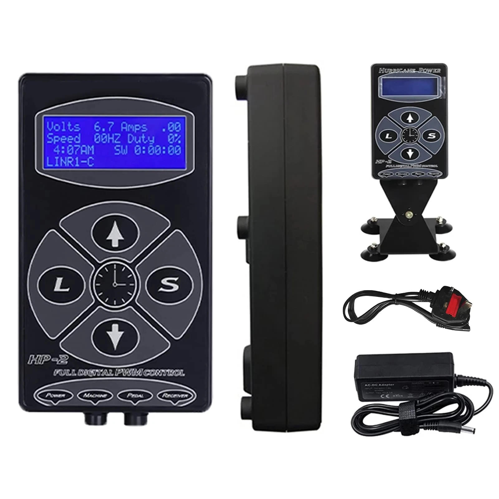 EUNEWR Tattoo Power Supply Kit,Portable Tattoo Power Foot Pedal,Professional Tattoo Digital Power Machine with LCD, Multifunction Tattoo Machine Power Supply for Liner and Shader for Tattoo Artists