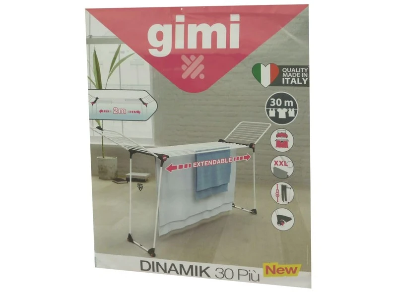 GIMI Dinamic 30 Clothes Rack, Stainless Steel, Multi-Colour