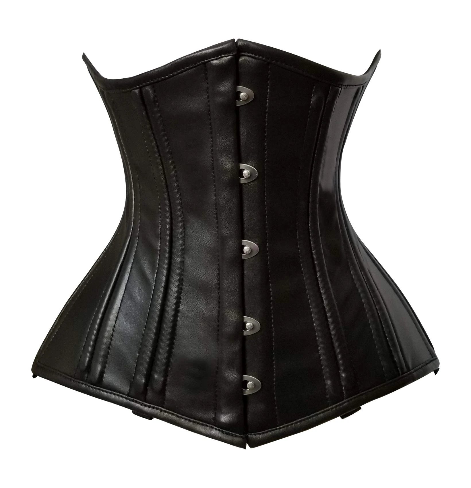luvsecretlingerie Heavy Duty 26 Double Steel Boned Waist Training Genuine Leather Underbust Tight Shaper Corset #8801