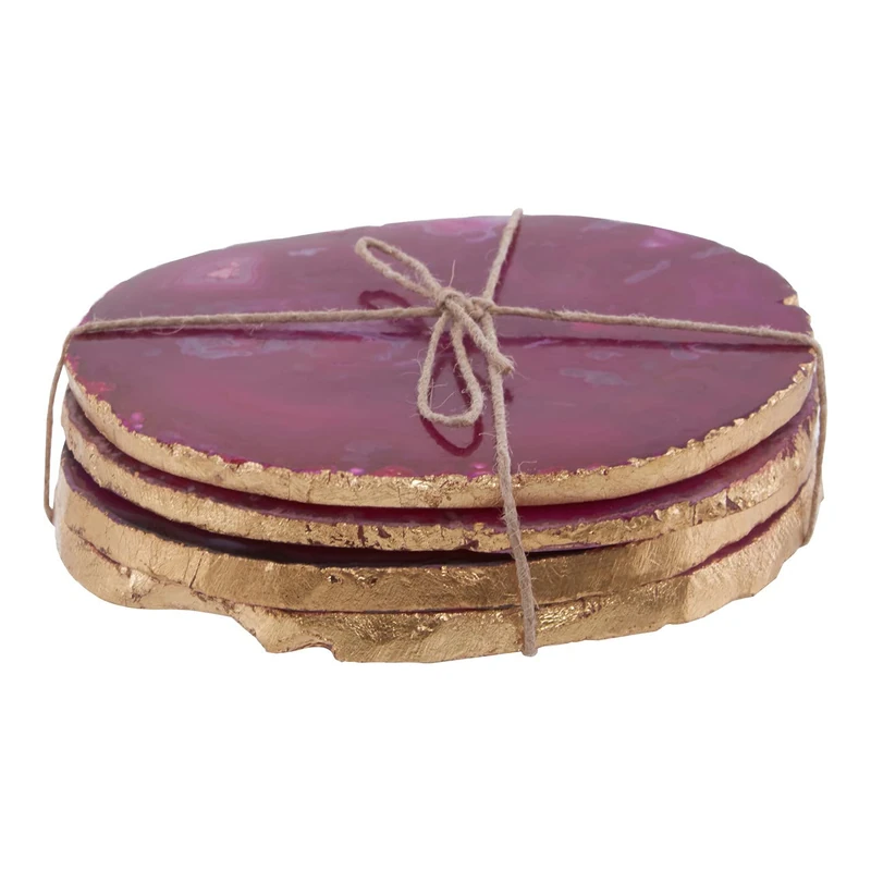 Premier Housewares Agata Pink/Gold Coasters