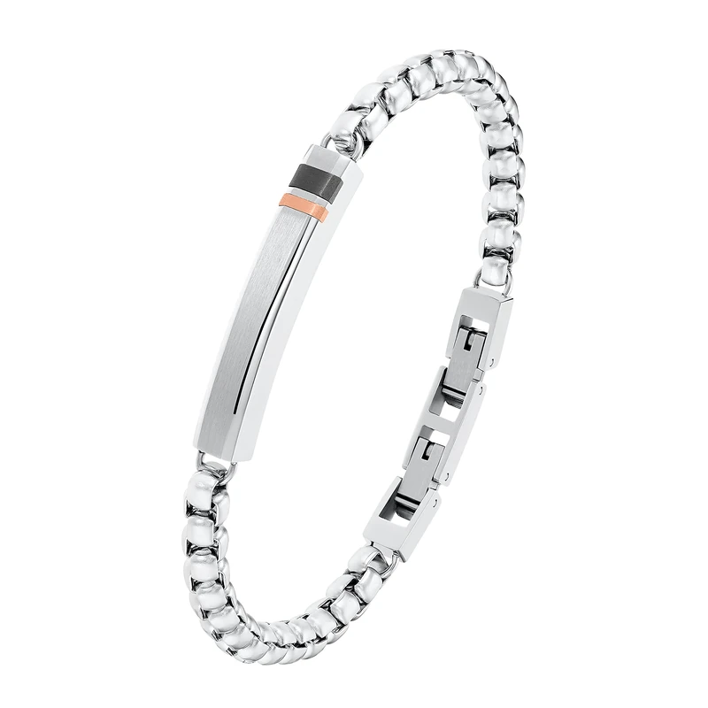 s.Oliver bracelet stainless steel men's bracelet, 19,5+1,5 cm, Bicolor, comes in jewelry gift box