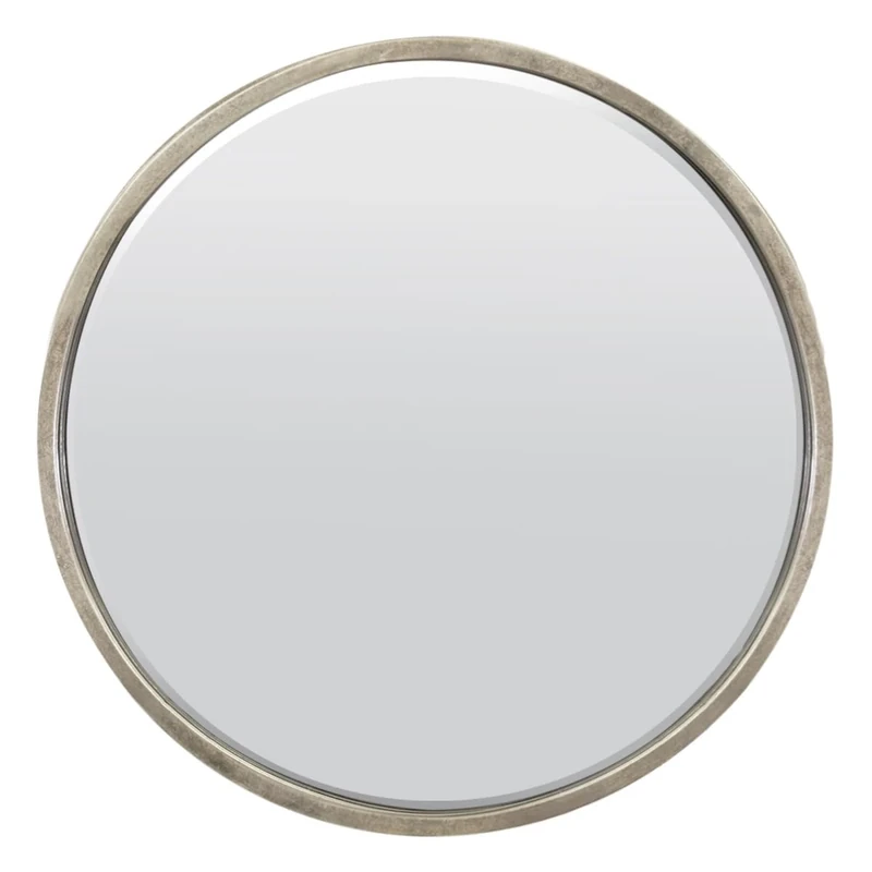 Milton Manor Large Silver Circular Bevelled Round Wall Mirror 80cm x 80cm 2ft7 x 2ft7