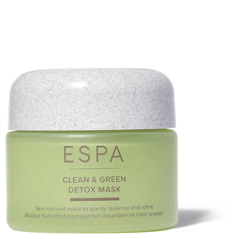 ESPA | Clean & Green Detox Mask | 55ml | Clay Mask for Cleansing, Balancing, Pore Refining, Skin Texture & Radiance | Broccoli Seed, Spinach, Kale & Spirulina | Menopause Friendly