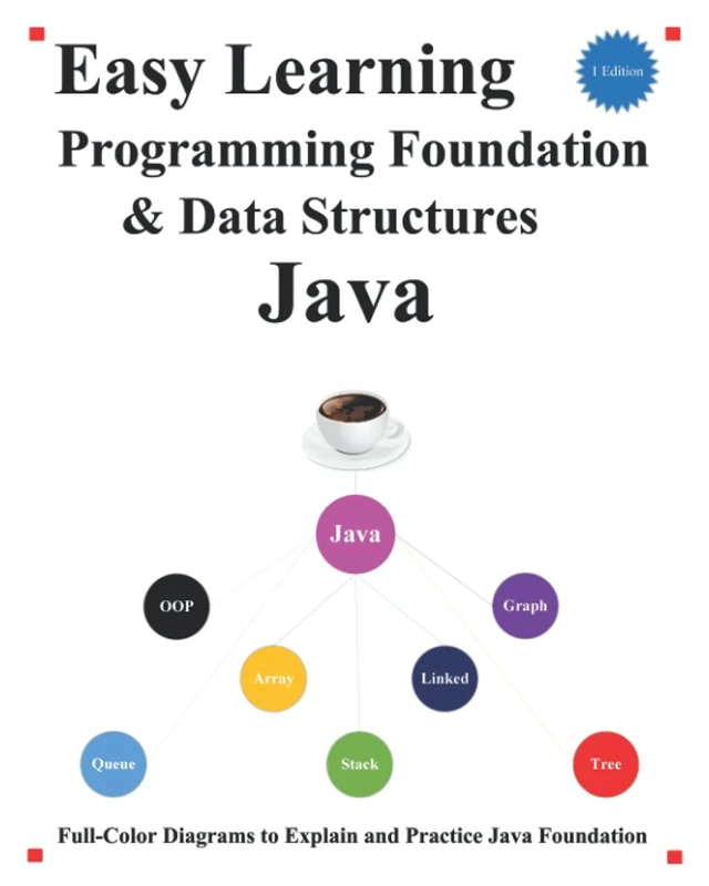 Easy Learning Programming Foundation & Data Structures Java: Full-Color Diagrams to Explain and Practice Java Foundation - Image 1