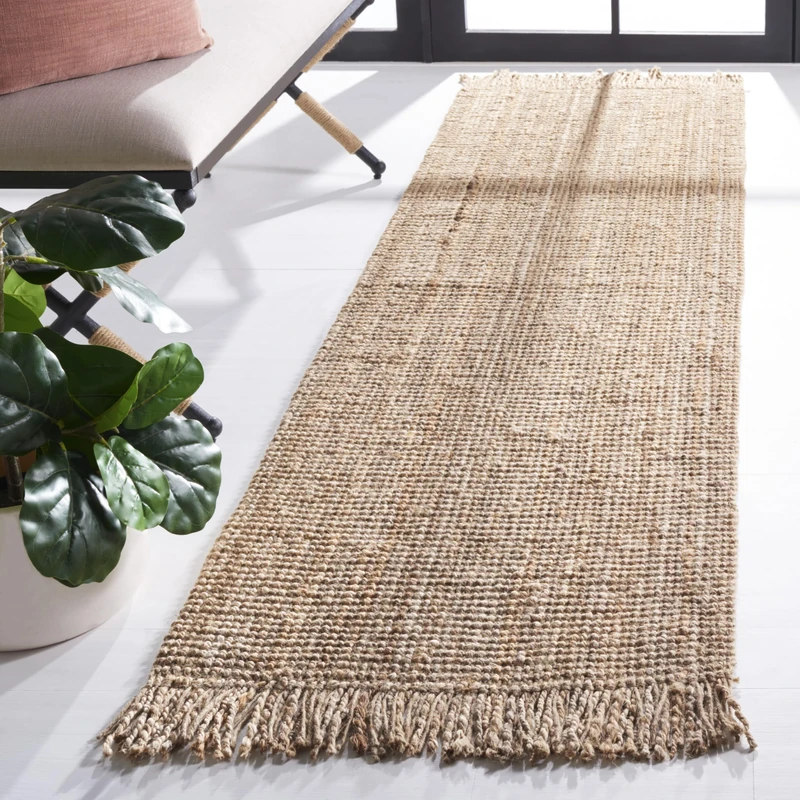 SAFAVIEH Natural Fibre Collection Rug for Living Room, Dining Room, Bedroom, Short Pile, Natural, 76 x 183 cm - Image 1