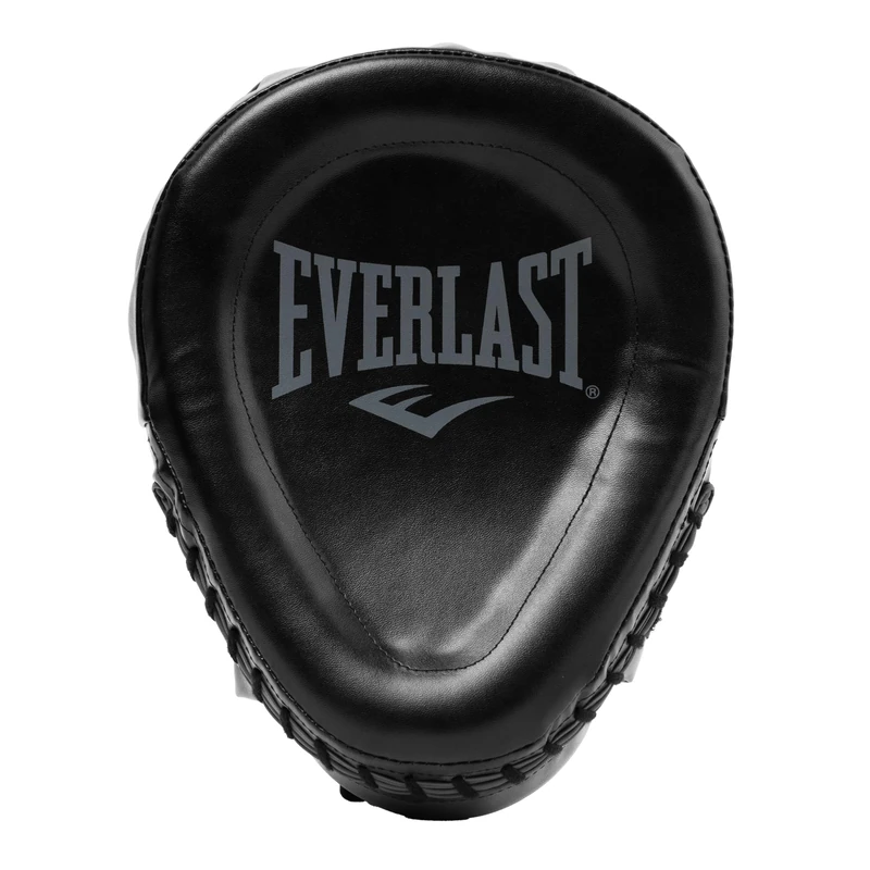 Everlast Powerlock R Focus Mitts (Black) Boxing Mitt Pair with Foam Finger Covers, Curved Shape, Grip Ball and Adjustable Strap, Protection Against MMA and Kick Boxing Gloves - Authentic Everlast Gear