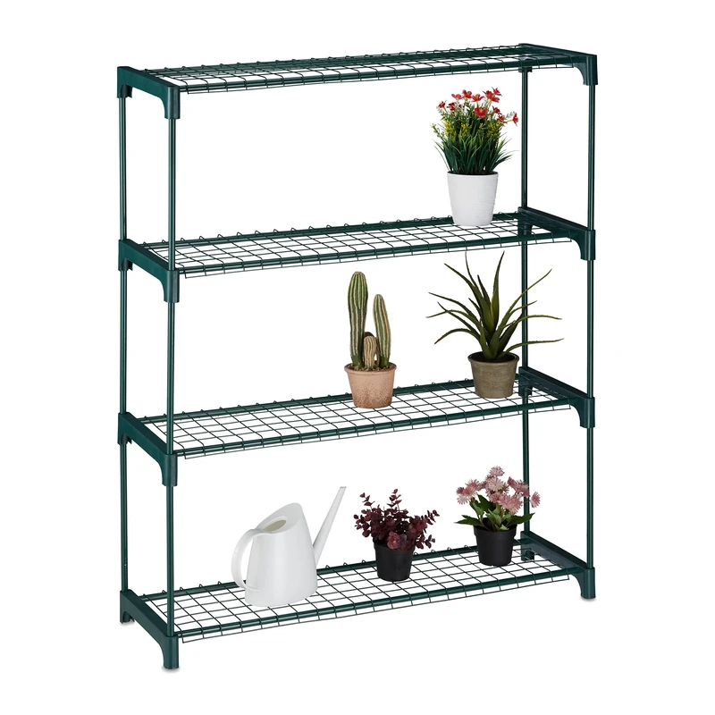 Relaxdays Plant Stand, Green, 109 x 91 x 28.5 cm