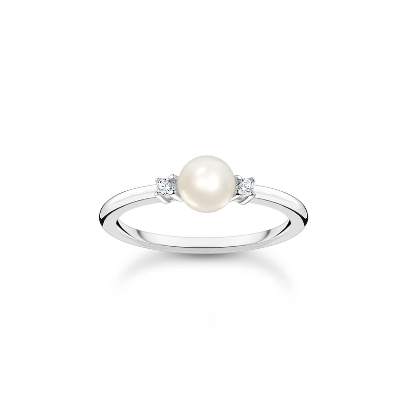 Thomas Sabo Ring Pearl with Stones 925 Sterling Silver TR2370-167-14-50