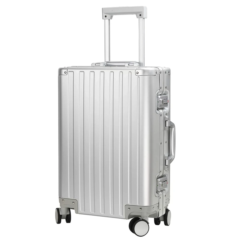 Sindermore Luggage, Aluninum Hardside Suitcase with TSA Lock, Silver, 20 inch Carry-on