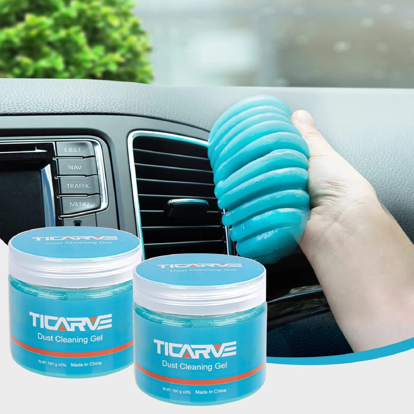 TICARVE Cleaning Gel for Car Cleaning Putty 2 Pack Auto Detailing Putty Slime Cleaner Keyboard Cleaner Universal Dust Cleaner for Car, Laptops, Printers, Remote Control