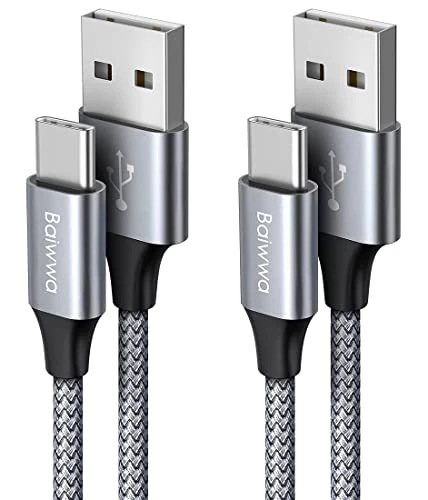 Baiwwa 2Pack USB C Cable 1.53M -Grey