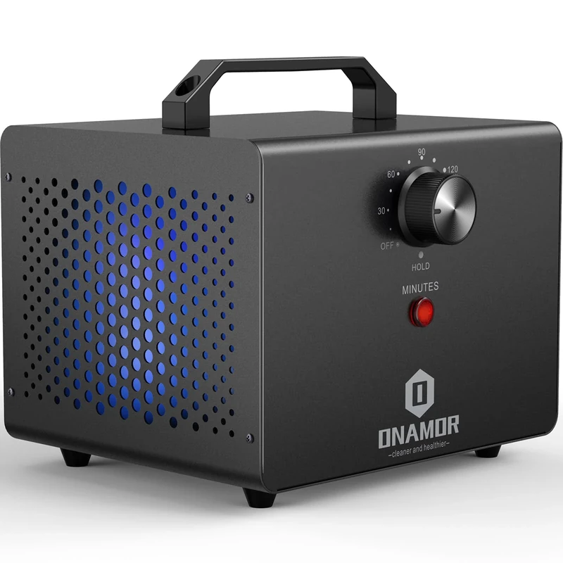 ONAMOR Ozone Generator 12000mg/h - Ozone Machine Ionizer & O3 Deodorizer for Home, Basement, Smoke, and Pet Room. (Eliminating Odors Area up to 2000 Square Feet - All Metallic Black)