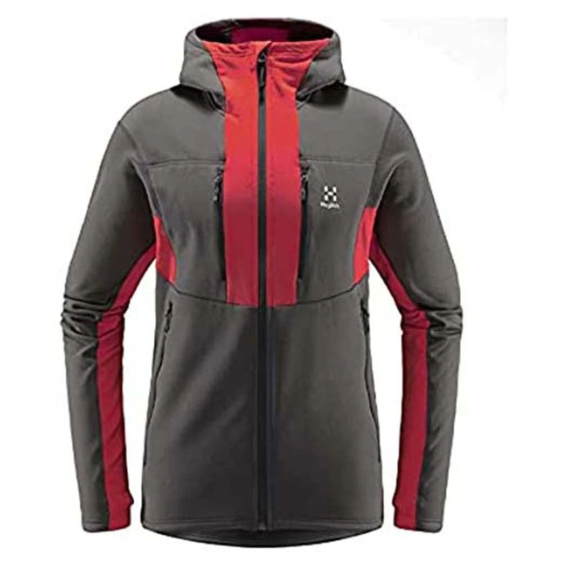 HAGLOFS 604820_4N4 ROC NORDIC MID HOOD Sweatshirt Men's MAGNETITE/SCARLET RED Size L