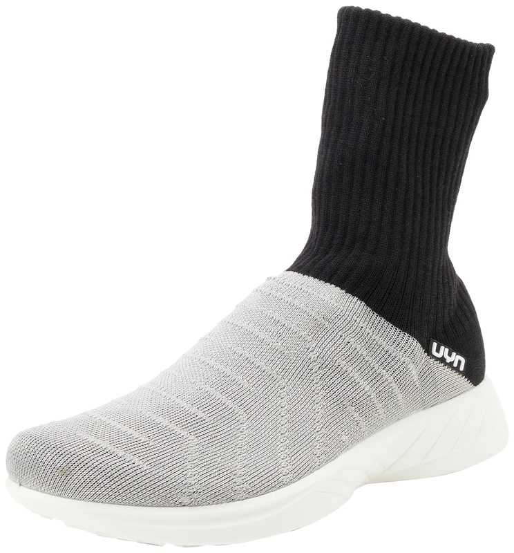 UYN Men's 3D Ribs Metal Sneaker, Silver/Black, 11.5 UK