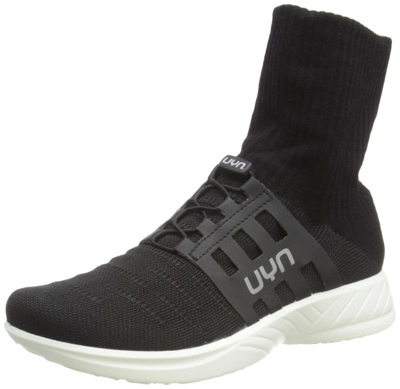 UYN Y100072-B000 3D Ribs Metal Tune Sneaker Men Black UK 8