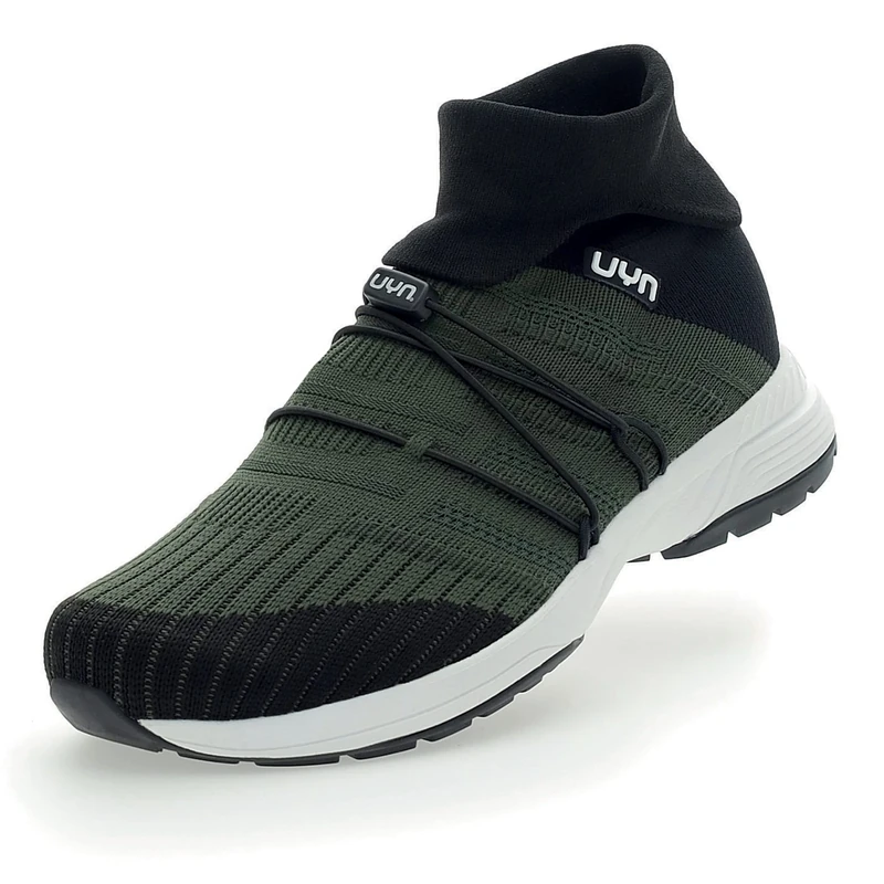 UYN Men's Free Flow Tune HIGH Sneaker, Military/Black, 9 UK