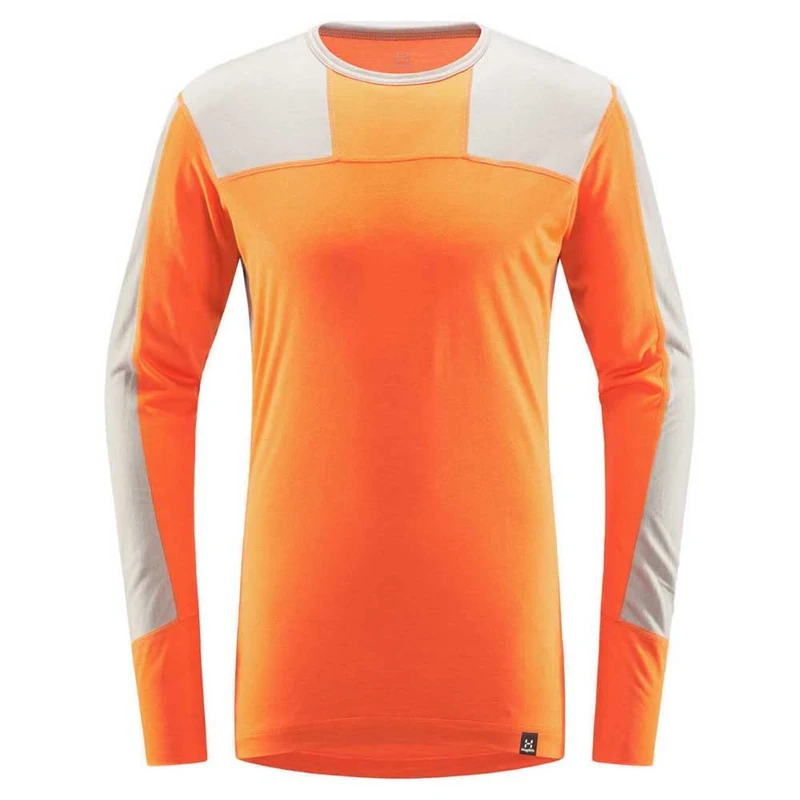 HAGLOFS 605089_4R2 NATURAL TECH CREW NECK Sweatshirt Men's CONCRETE/FLAME ORANGE Size L