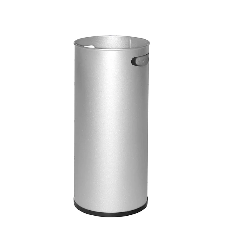 OFITURIA® Decorative Metallic Silver Umbrella Stand with Handles and Indoor Water Collection