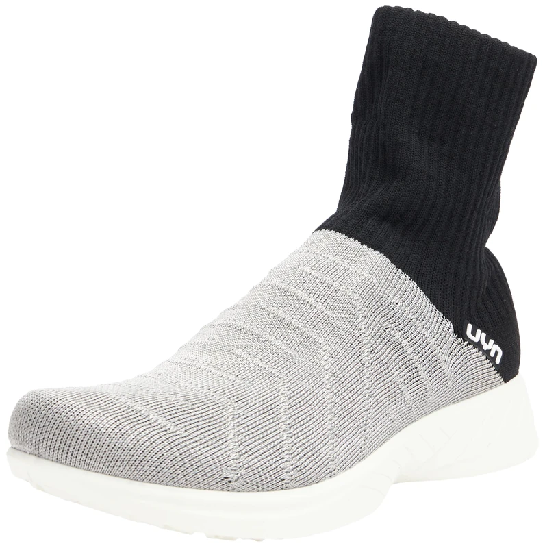 UYN Y100069-S011 3D Ribs Metal Sneaker Women Silver/Black UK 5